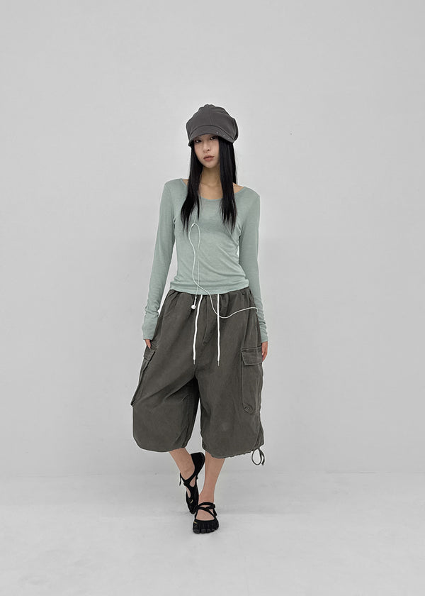 (UNISEX) Clande Banding Cargo Bermuda Shorts