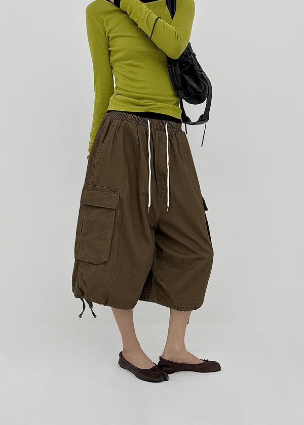 (UNISEX) Clande Banding Cargo Bermuda Shorts