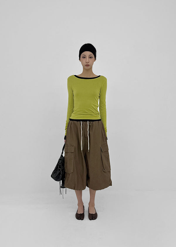 (UNISEX) Clande Banding Cargo Bermuda Shorts