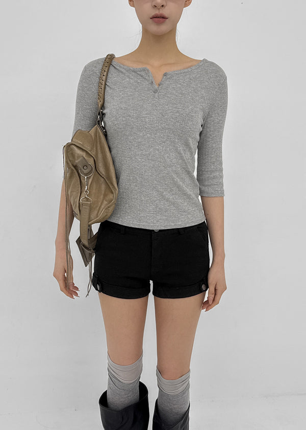 Brine Ribbed Henley Neck Sleeveless Tee