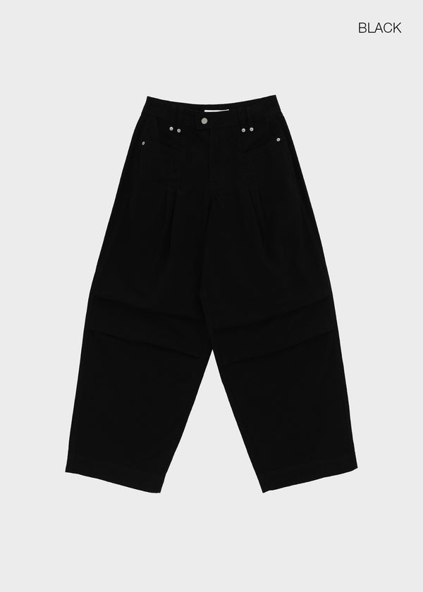 Value Pintuck Wide Cotton Pants