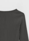 Special Deep V-Neck Henley Neck Long Sleeve Tee