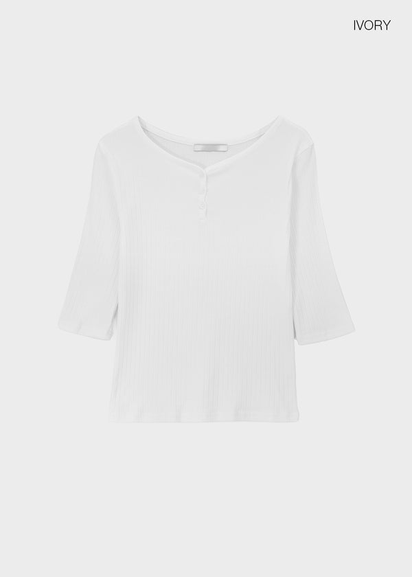 Brine Ribbed Henley Neck Sleeveless Tee