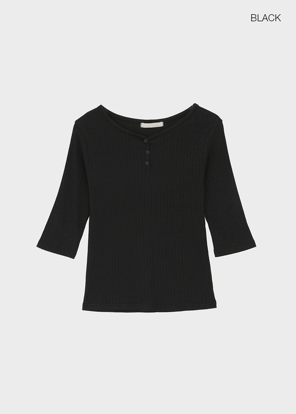 Brine Ribbed Henley Neck Sleeveless Tee