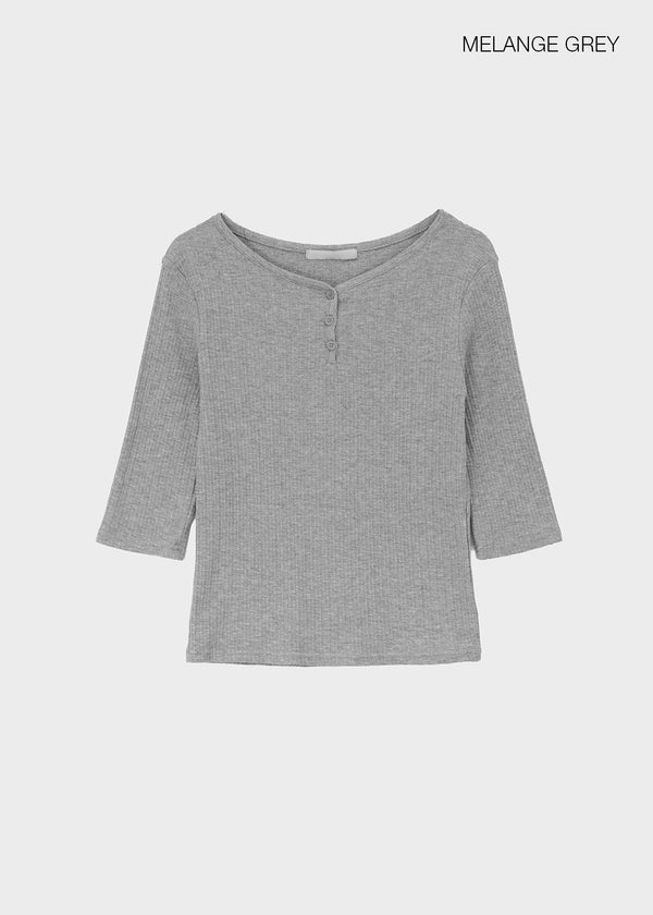 Brine Ribbed Henley Neck Sleeveless Tee