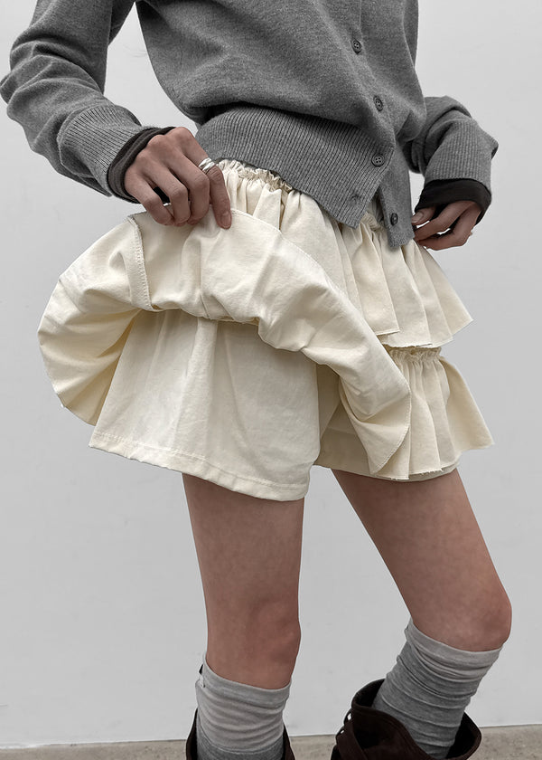 Noard tiered mini skirt pants