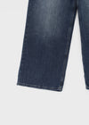 Tair back pocket wide denim pants
