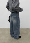 Venue Lettering Wide Denim Pants
