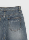Venue Lettering Wide Denim Pants