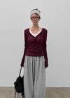 Abe Frill V-Neck Long Sleeve Tee (30% Wool)