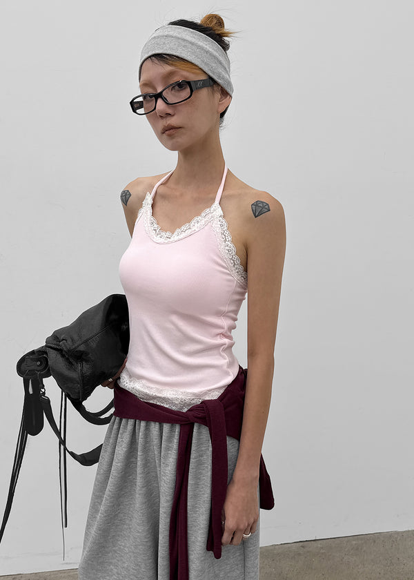 Patina Tencel Lace Halter Sleeveless (Built-in Cup)