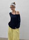 Shed Loose Fit U-Neck Long Sleeve Tee