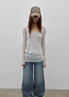 Rochem Deep V-Neck Hooded Long Sleeve Tee