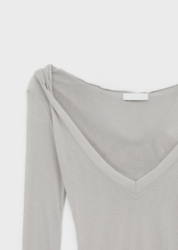 Rochem Deep V-Neck Hooded Long Sleeve Tee