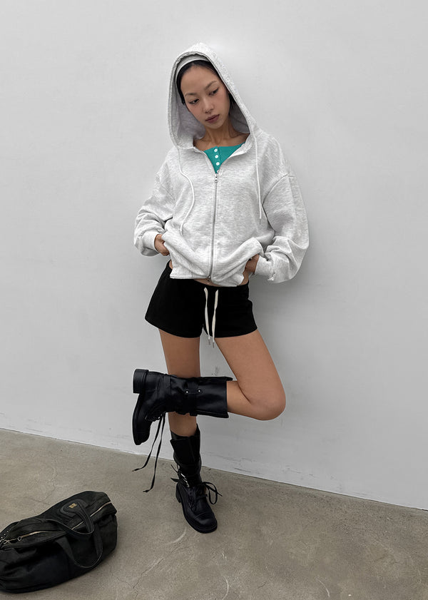 (UNISEX) Vibe Loose Fit Two-Way Zip-Up Hoodie