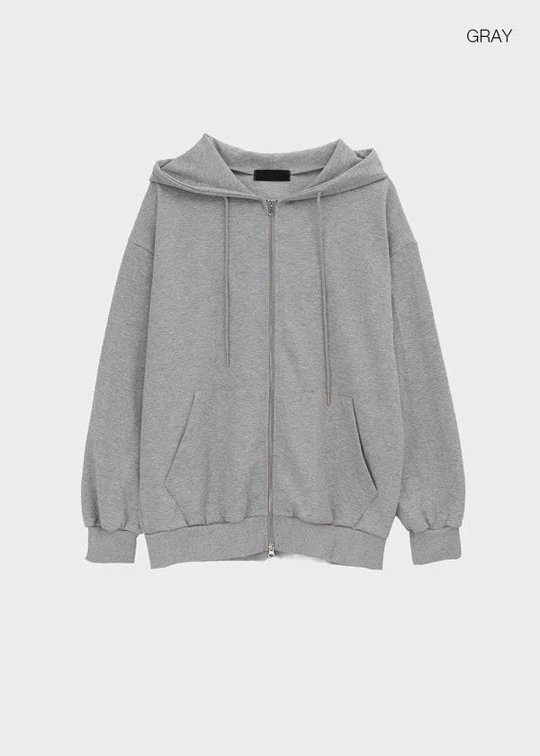 (UNISEX) Vibe Loose Fit Two-Way Zip-Up Hoodie