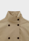 Lama double-button high-neck trench jacket
