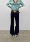 Tech stitch non-fade bootcut denim pants
