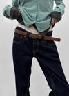 Tech stitch non-fade bootcut denim pants