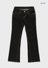 Tech stitch non-fade bootcut denim pants
