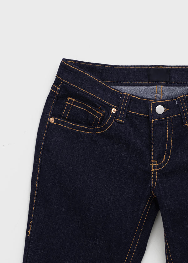 Tech stitch non-fade bootcut denim pants