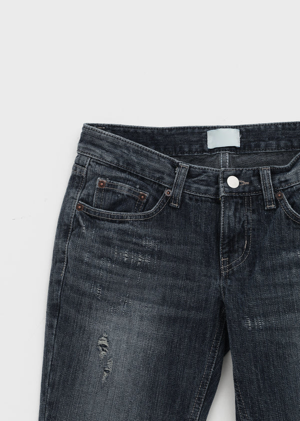 Baddie Low Washed Bootcut Denim Pants