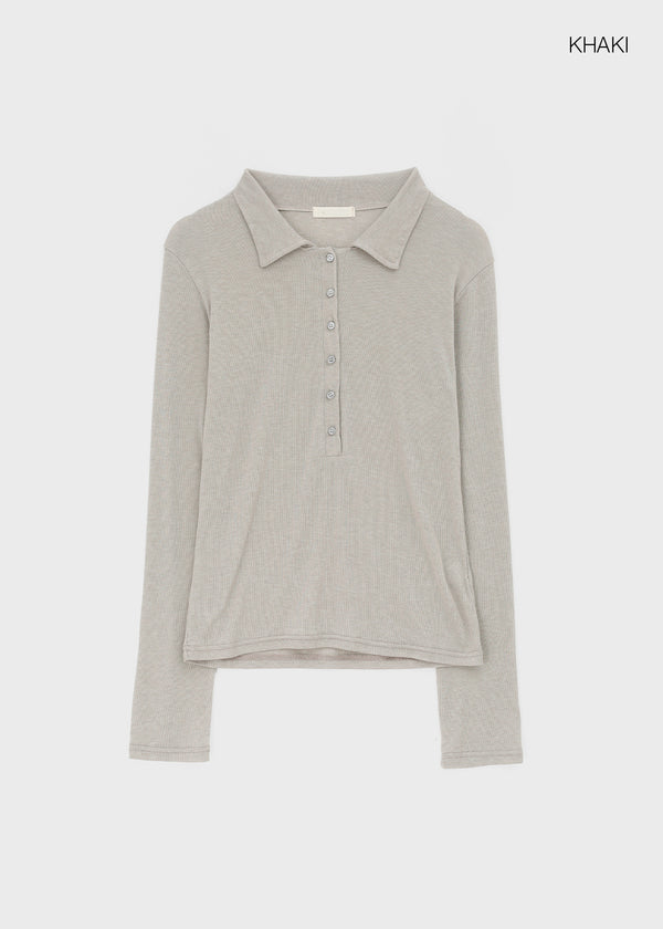 Serge collared long-sleeve shirt