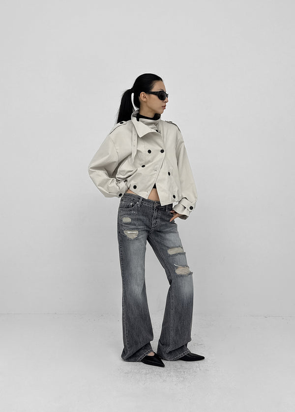 Tarki Double-Button Trench Jacket