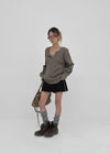 Burle zipper cotton mini skirt pants