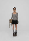 Burle zipper cotton mini skirt pants