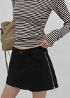 Burle zipper cotton mini skirt pants