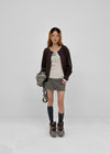 Burle zipper cotton mini skirt pants
