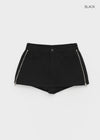 Burle zipper cotton mini skirt pants