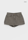 Burle zipper cotton mini skirt pants