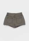 Burle zipper cotton mini skirt pants