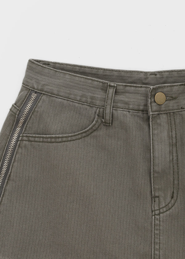 Burle zipper cotton mini skirt pants
