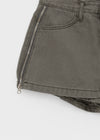 Burle zipper cotton mini skirt pants