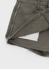 Burle zipper cotton mini skirt pants