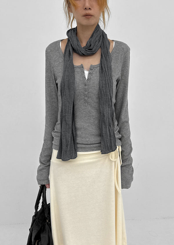 Ana-kick shirred flare midi skirt