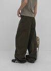 Factory Cut-out Wide Cargo Pants (Belt Set)