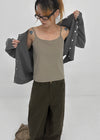 Factory Cut-out Wide Cargo Pants (Belt Set)
