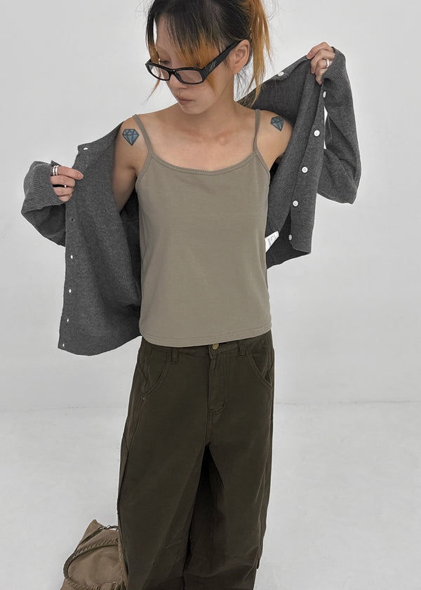 Factory Cut-out Wide Cargo Pants (Belt Set)