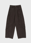 Factory Cut-out Wide Cargo Pants (Belt Set)