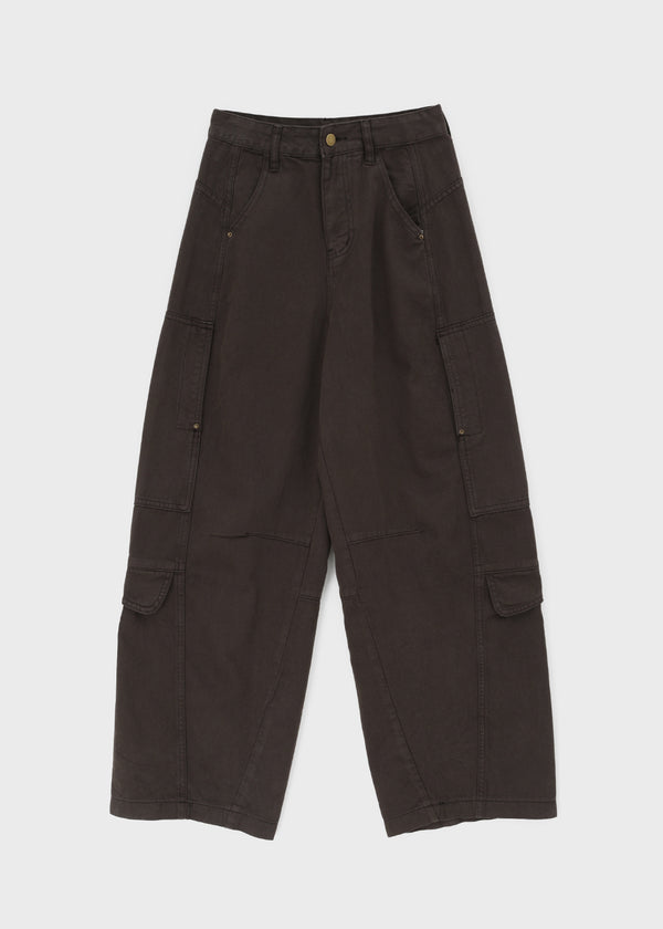 Factory Cut-out Wide Cargo Pants (Belt Set)