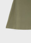 Ana-kick shirred flare midi skirt