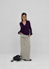 Yilding banding diagonal folding long skirt