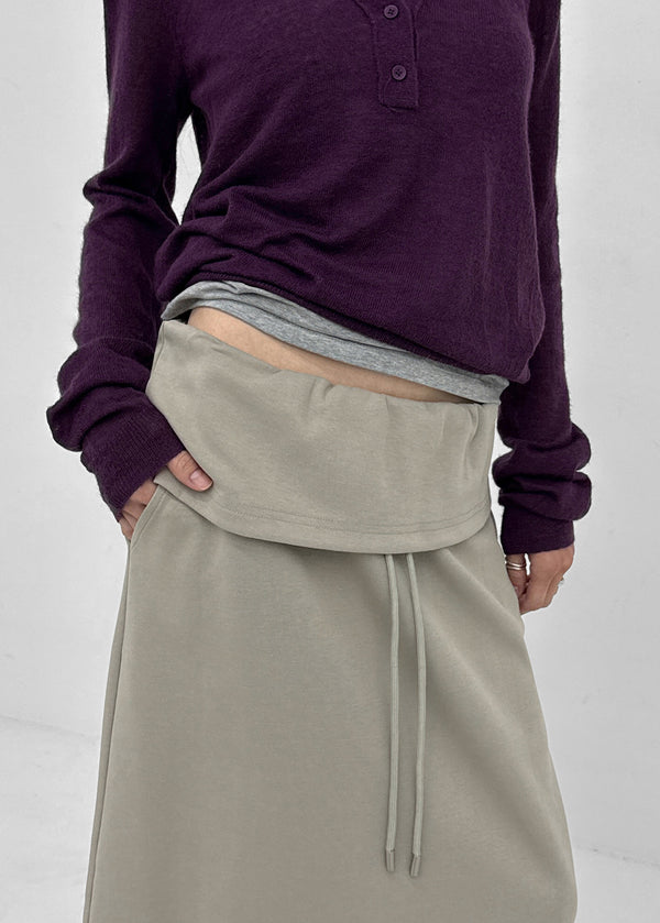 Yilding banding diagonal folding long skirt