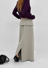 Yilding banding diagonal folding long skirt