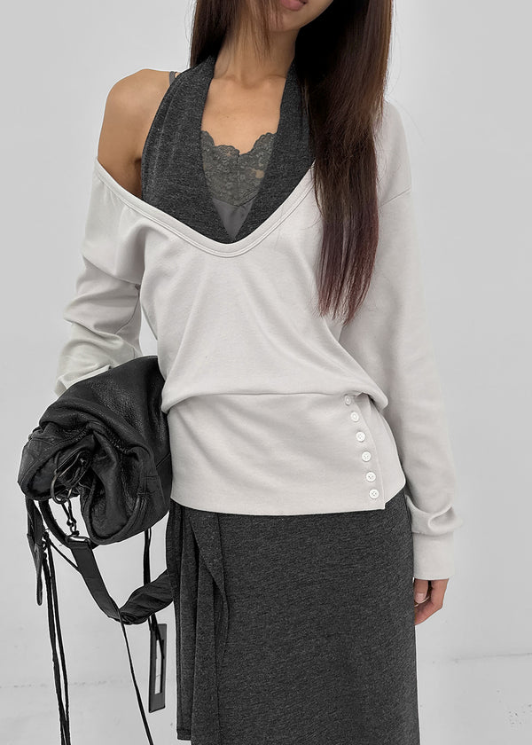 Anna Deep V-Neck Sweatshirt