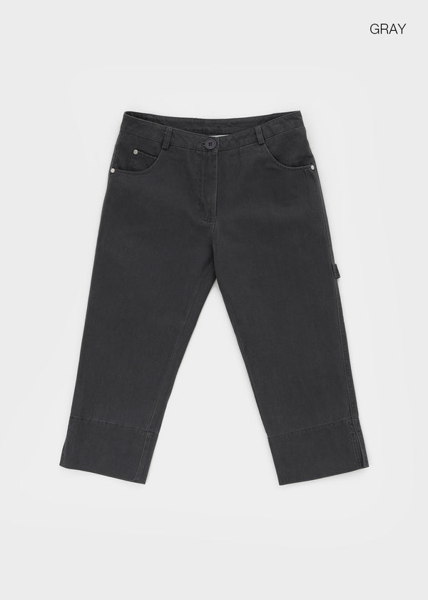 Tape slit capri pants